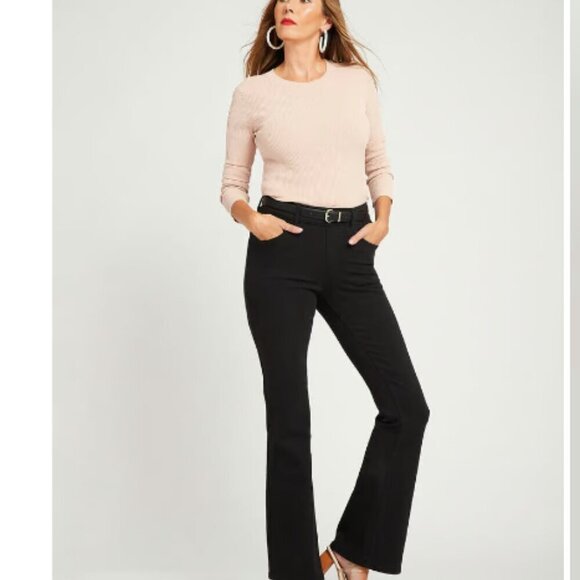 Betabrand Signature Midrise Denim Jeans Bootcut Black Rinse Long - Picture 1 of 7